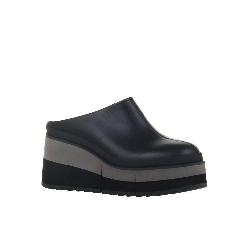 NAKED FEET coach platform clog in black